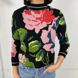 Floral Cropped Sweater